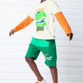 Bermuda Infantil Moletom Dino Surf