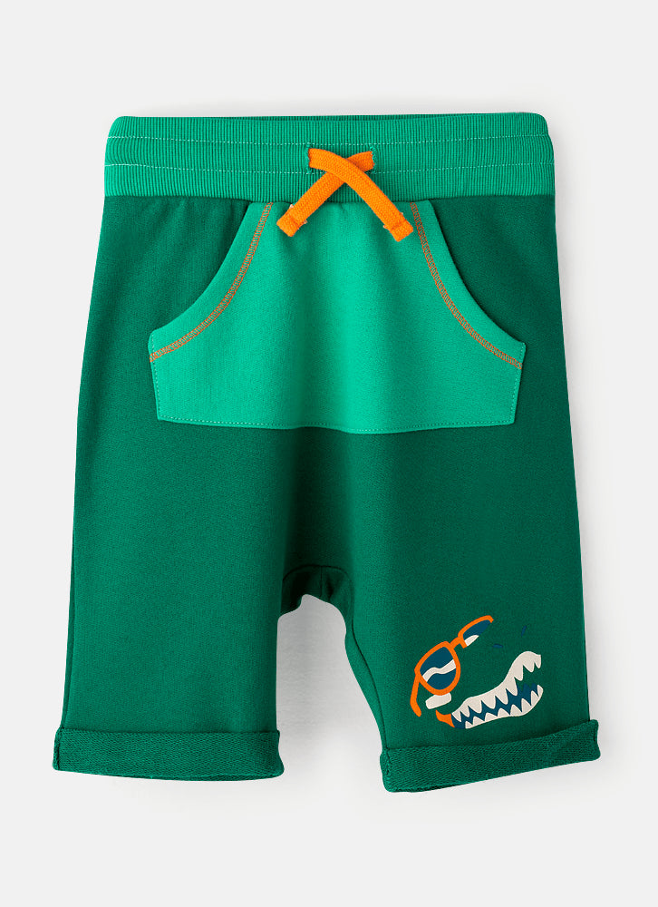 Bermuda Infantil Moletom Dino Surf