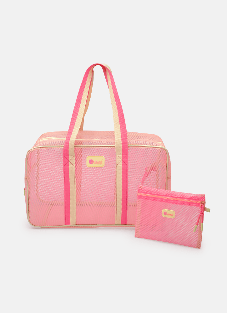 Bolsa Tela Color Block Rosa