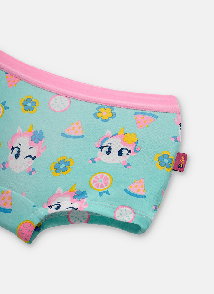 Calcinha BodyShorts Algodão Menina Unicórnio Aloha