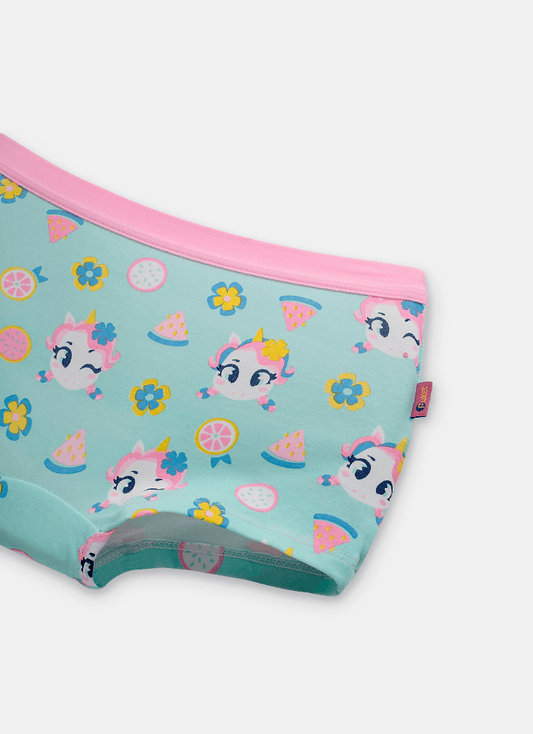 Calcinha BodyShorts Algodão Menina Teen Unicórnio Aloha