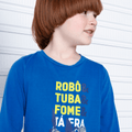 Camiseta Infantil Manga Longa Algodão Tubarão Robô