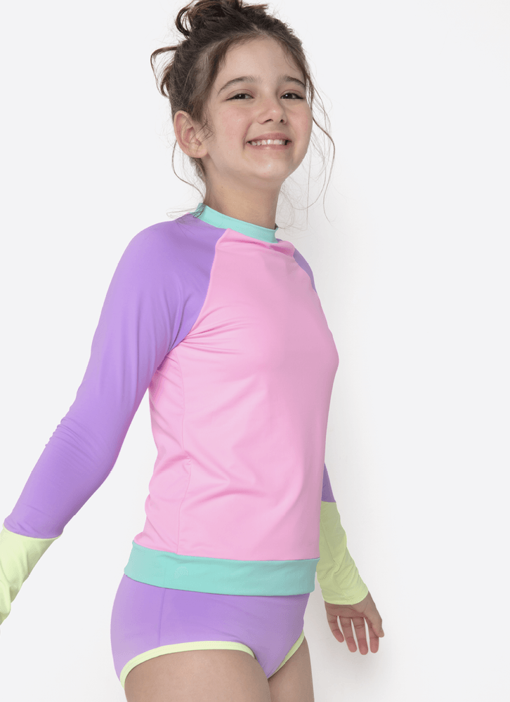 Camiseta Manga Longa Menina Teen Color Block