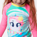 Camiseta Manga Longa Menina Unicórnio Aloha