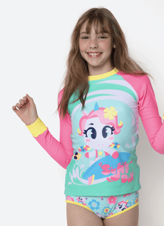 Camiseta Menina Teen Unicórnio Aloha