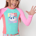 Camiseta Menina Com Proteção Solar Unicórnio Cherry