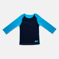 Camiseta Praia com Proteção Solar Bebê Menino Color Block Azul