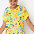 Camisola Manga Curta Viscolycra Feminina Minions