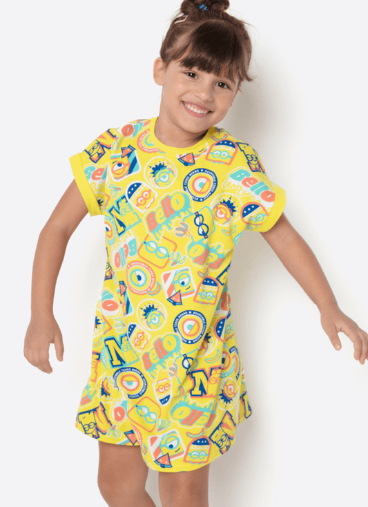 Camisola Manga Curta Viscolycra Menina Minions