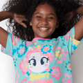 Camisola Manga Curta Algodão Menina Teen Unicórnio Aloha