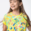 Camisola Manga Curta Viscolycra Menina Teen Minions