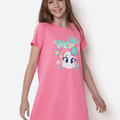 Camisola Manga Curta Algodão Menina Teen Estampada Unicórnio Aloha