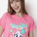 Camisola Manga Curta Algodão Menina Teen Estampada Unicórnio Aloha