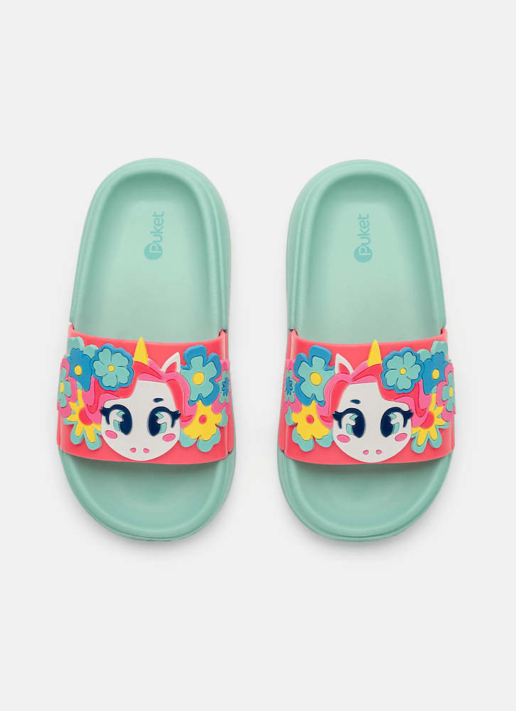 Chinelo Slide Menina Unicórnio Aloha