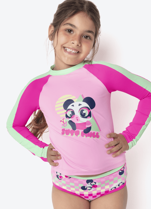 Conjunto Camiseta e Calcinha Menina Panda Miami