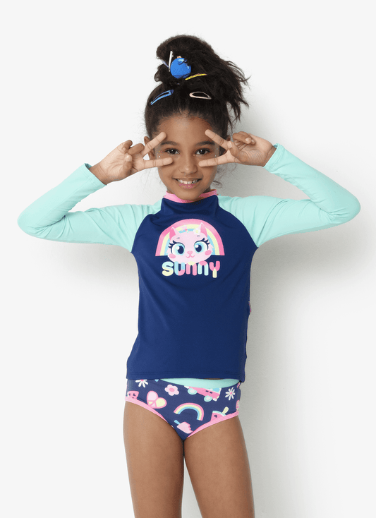 Conjunto Camiseta e Calcinha Menina Gata Fun