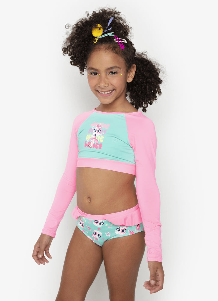 Conjunto Cropped Menina Unicornio PopStar