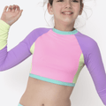 Conjunto Cropped e Calcinha Menina Teen Color Block