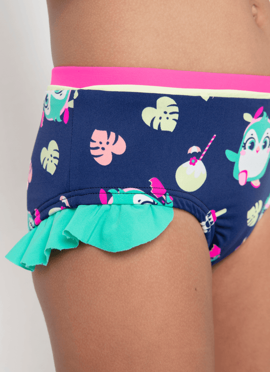 Conjunto Cropped e Calcinha Menina Pinguim