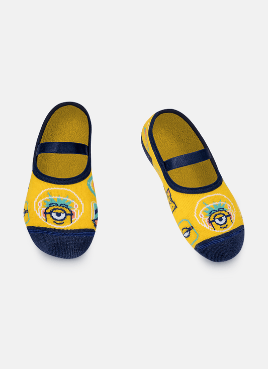 Meia Sapatilha Antiderrapante Estampada Minions