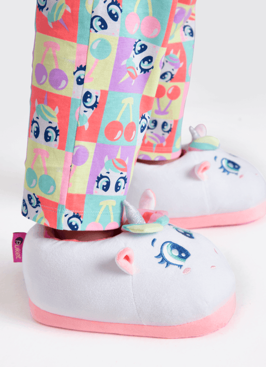 Pantufa Menina Teen Unicórnio Cherry