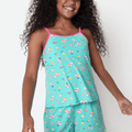 Pijama Curto Microfibra Menina Teen Unicórnio Aloha