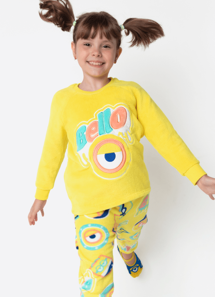 Kit Pai e Filha Pijama Manga Longa Soft Minions