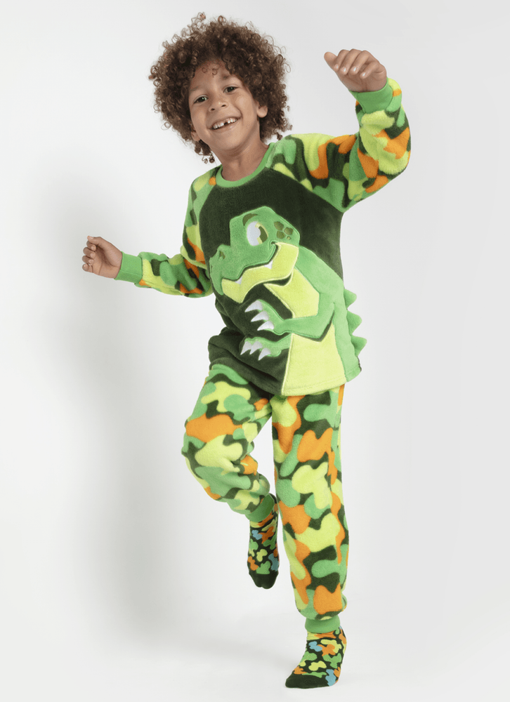 Pijama Manga Longa Soft Menino Dino Trio