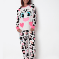 Pijama Manga Longa Soft Feminino Vaca Patches