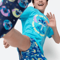 Pijama Manga Curta Algodão Menino Teen Stitch