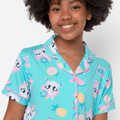 Pijama Manga Curta Viscolycra Menina Teen Estampado Unicórnio Aloha