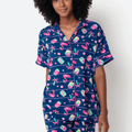 Pijama Manga Curta Viscose Feminino Panda Miami