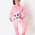 Pijama Manga Longa Soft Menina Gata Romântica