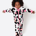 Pijama Manga Longa Soft Bebê Menina Vaca Patches