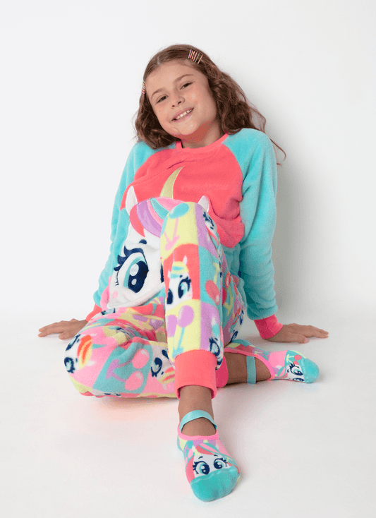 Pijama Manga Longa Soft Menina Teen Unicórnio Cherry