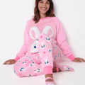 Pijama Manga Longa Soft Feminino Coelha Romântica