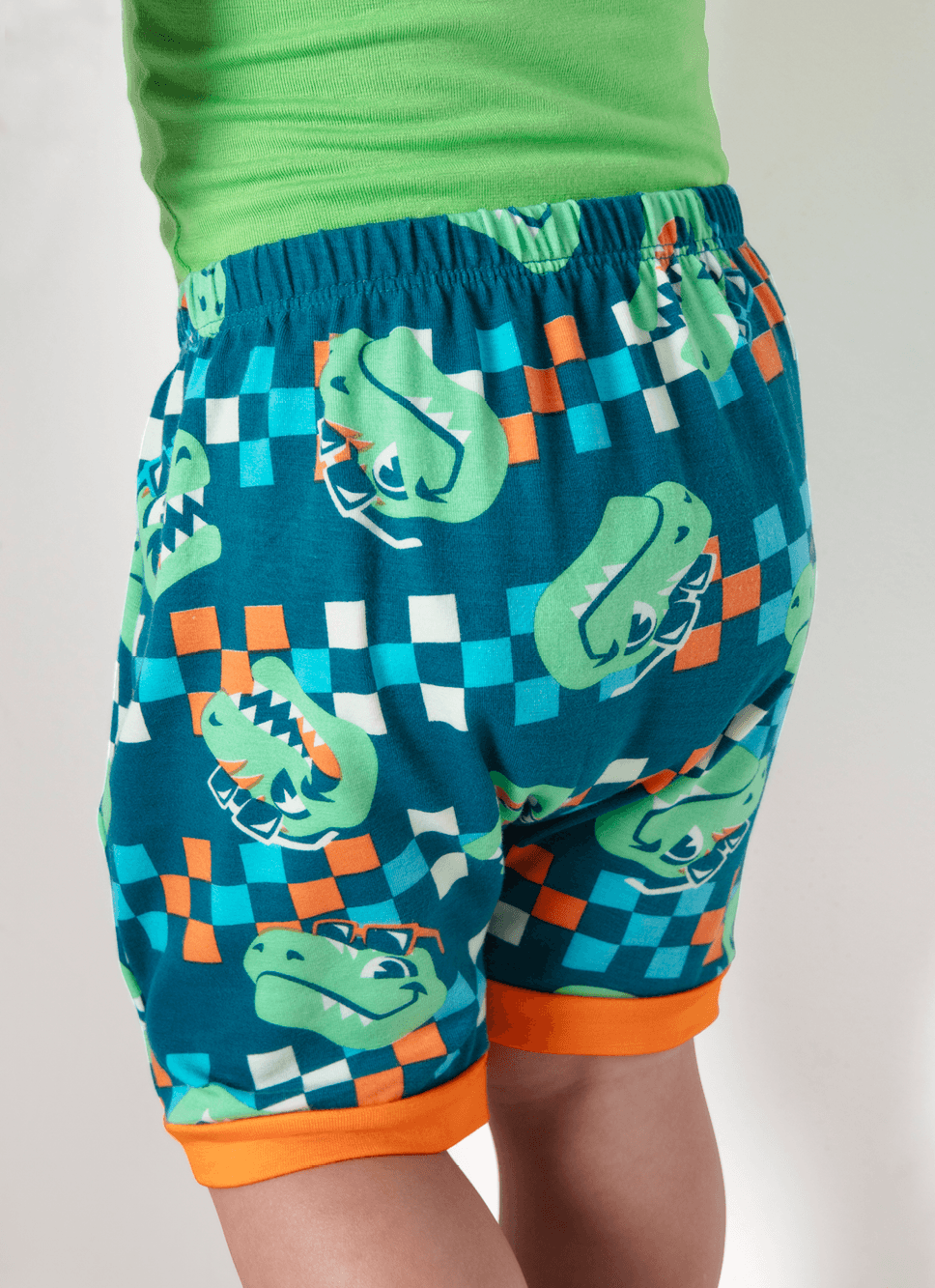 Pijama Manga Curta Viscolycra Bebê Menino Dino Miami