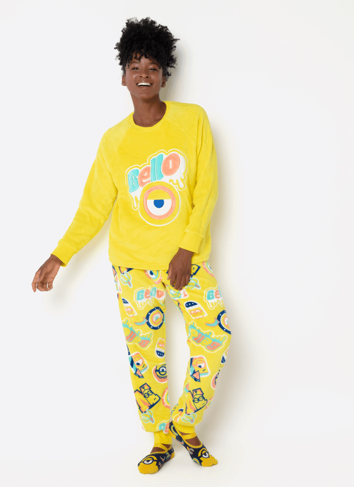 Pijama Manga Longa Soft Unissex Minions