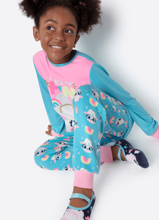 Pijama Manga Longa Viscolycra Menina Estampado Ovelha