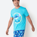 Pijama Manga Curta Algodão Masculino Stitch