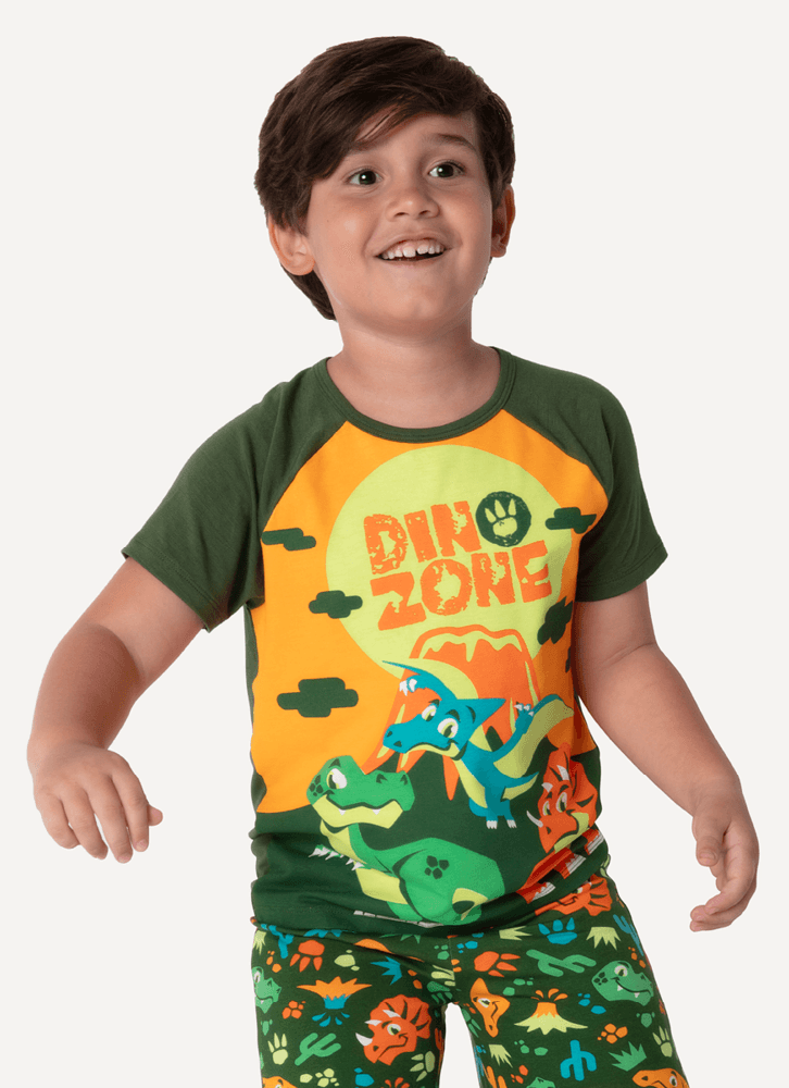 Pijama Manga Curta Viscolycra Menino Dino Trio