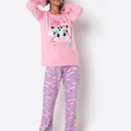 Pijama Manga Longa Algodão Feminino Vaca Patches