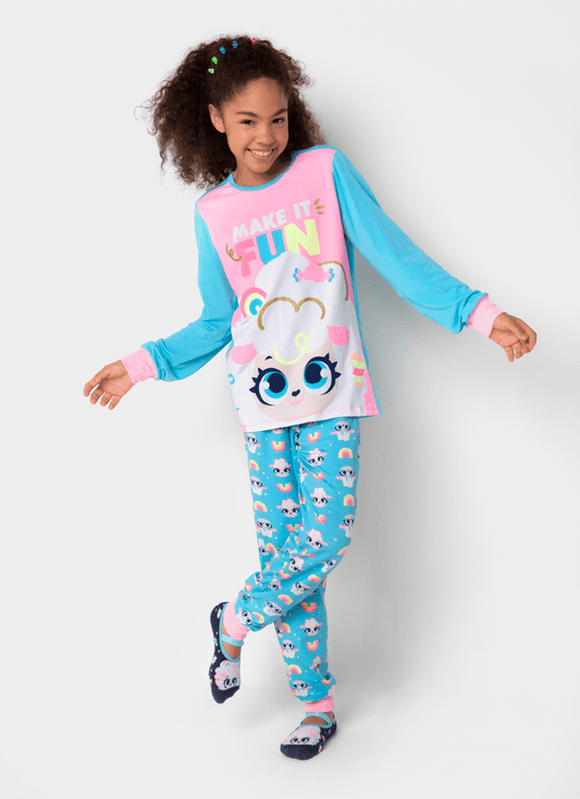 Pijama Manga Longa Viscolycra Menina Teen Estampado Ovelha