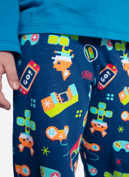 Pijama Manga Longa Menino Raposa Gamer