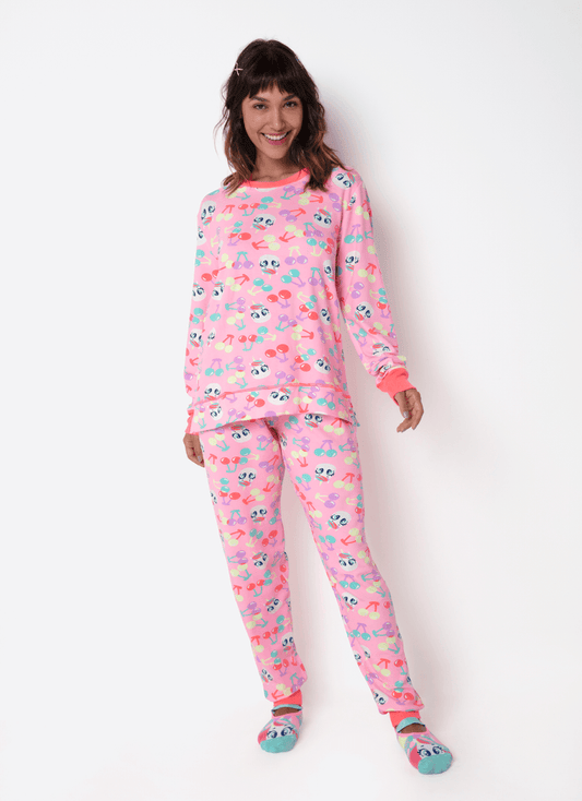 Pijama Manga Longa Ultra Visco Feminino Unicórnio Cherry