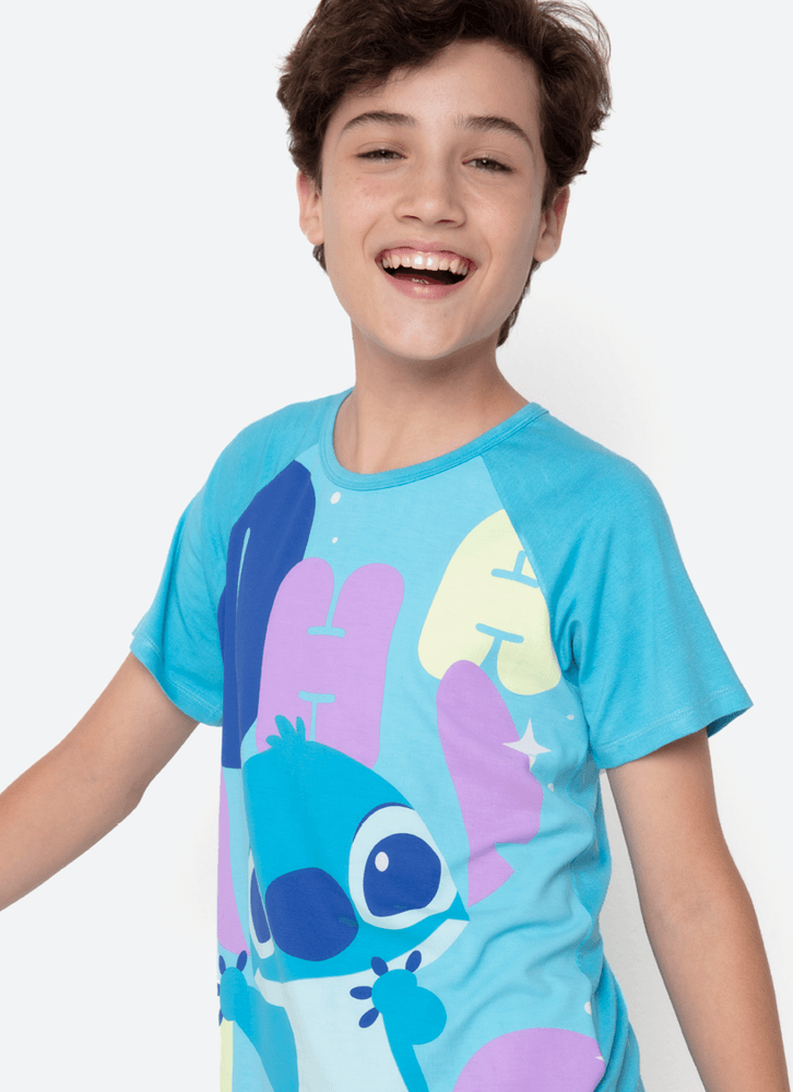 Pijama Manga Curta Viscolycra Menino Teen Stitch