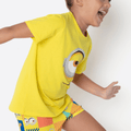 Pijama Manga Curta Algodão Menina Minions