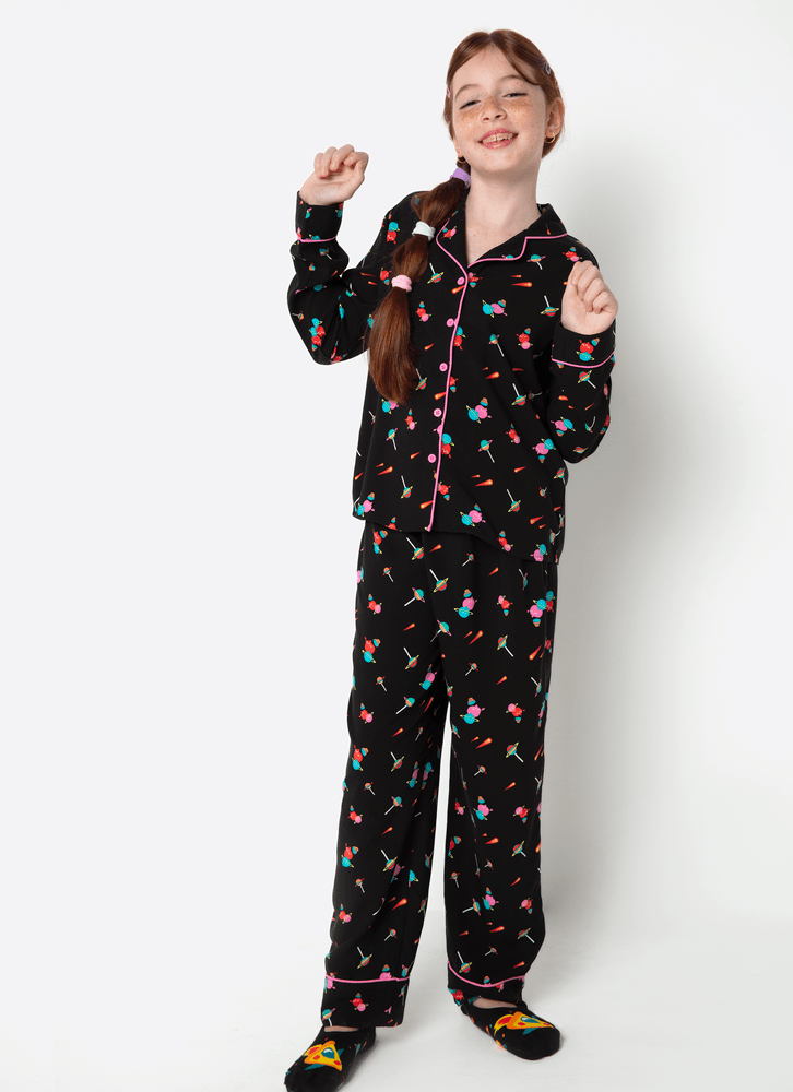 Pijama Manga Longa Viscose Menina Teen Space Food