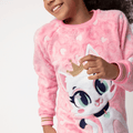 Pijama Manga Longa Soft Menina Teen Gata Romântica