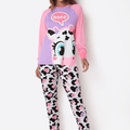 Pijama Manga Longa Viscolycra Feminino Vaca Patches